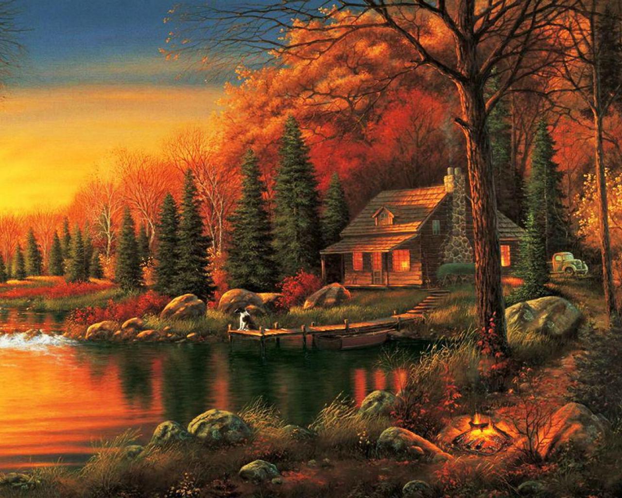 Forest Cottage High Quality And Resolution Wallpaper On
