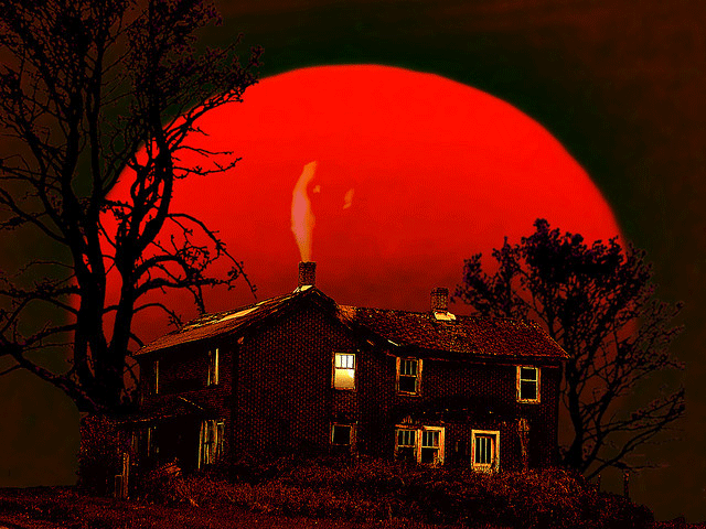 Wallpaper Halloween Spooky Blood Red Moon