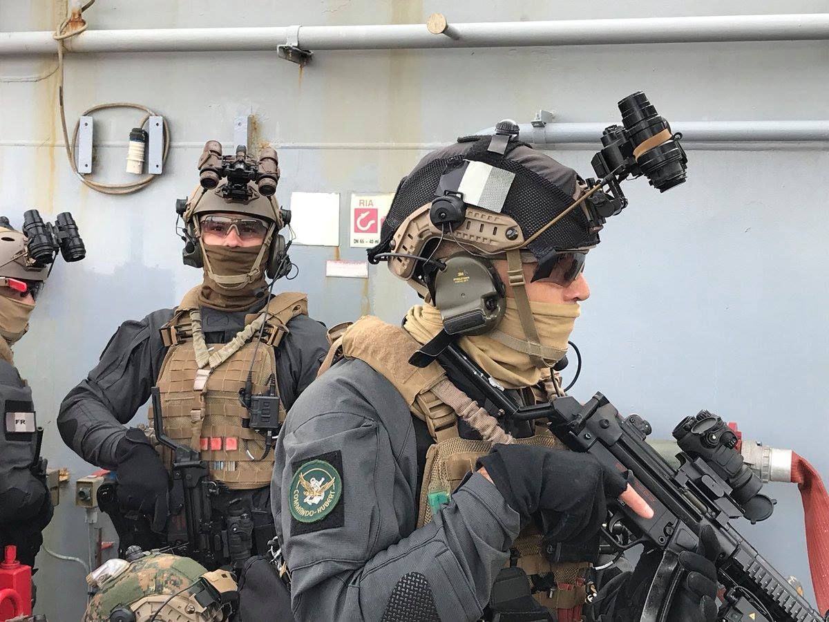 French Commandos Marine soldiers equipped for a mission