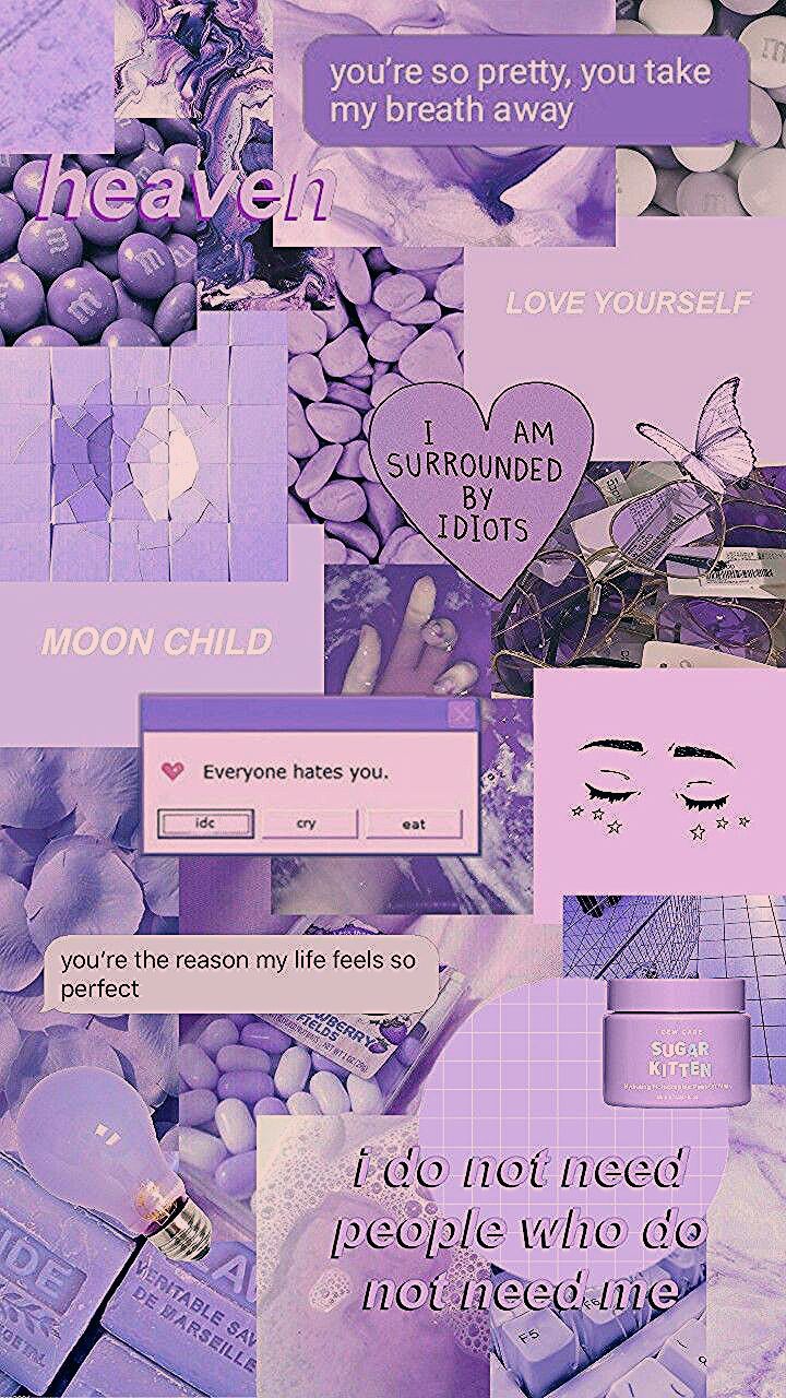 Purple Aesthetic Collage Wallpaper Style