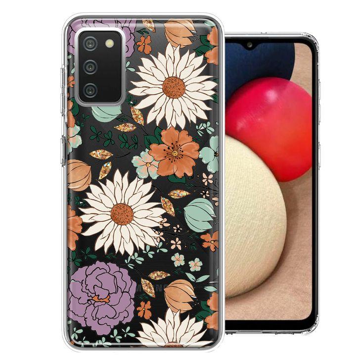 For Samsung Galaxy A02s Feminine Classy Flowers Fall Toned Floral