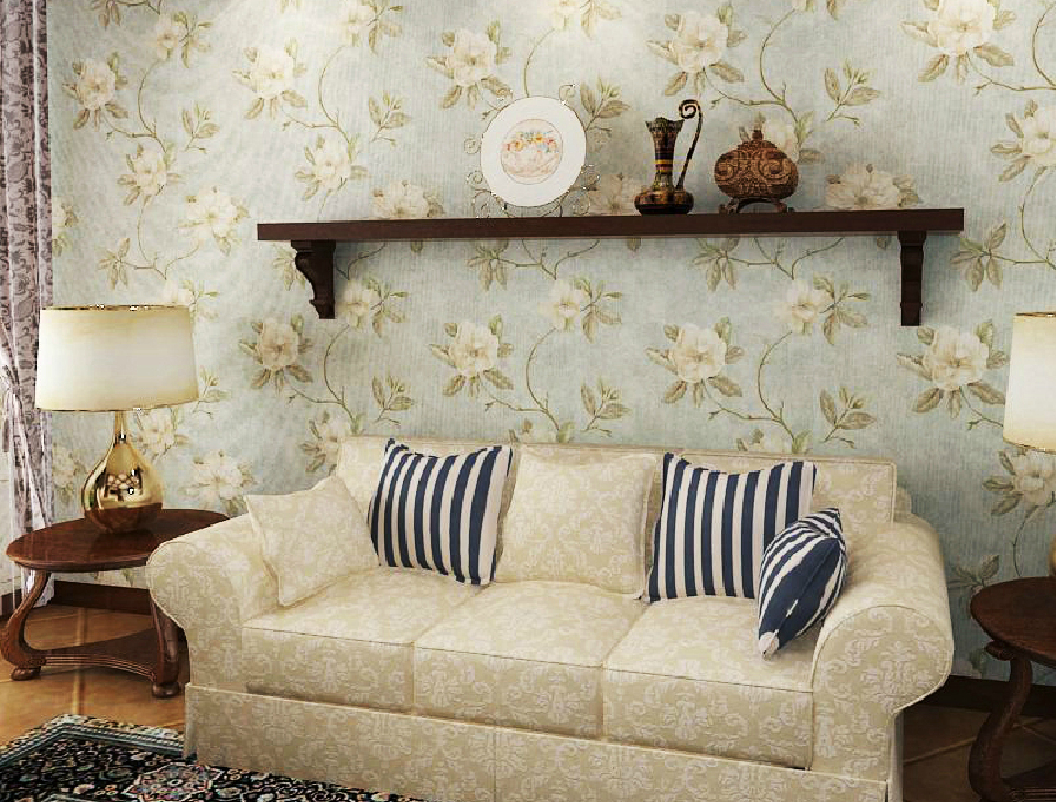 American Country Style Wallpaper Sitting Room New Home