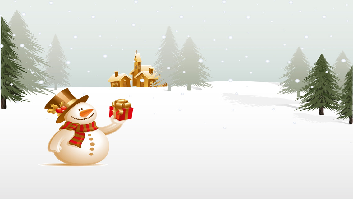 Christmas Snowman HD Wallpaper For iPhone