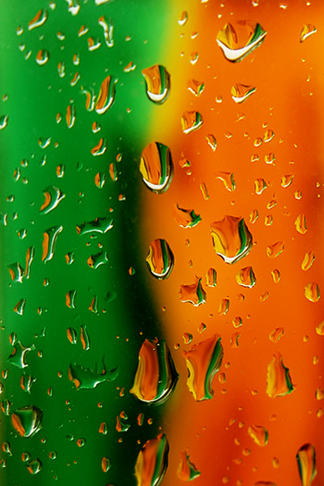 Green and Orange Drops iPhone 4   iPhone 5 retina wallpaper 640 x 960