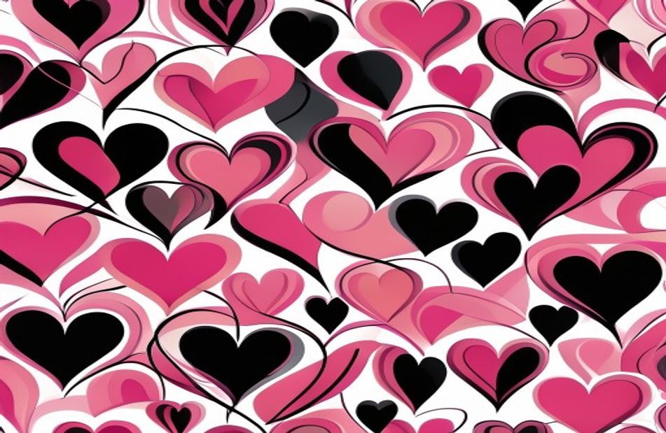 Pink And Black Heart Wallpaper
