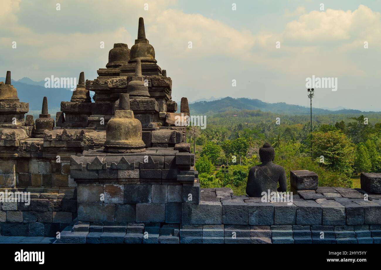 View from top borobudur temple hi res stock photography and images