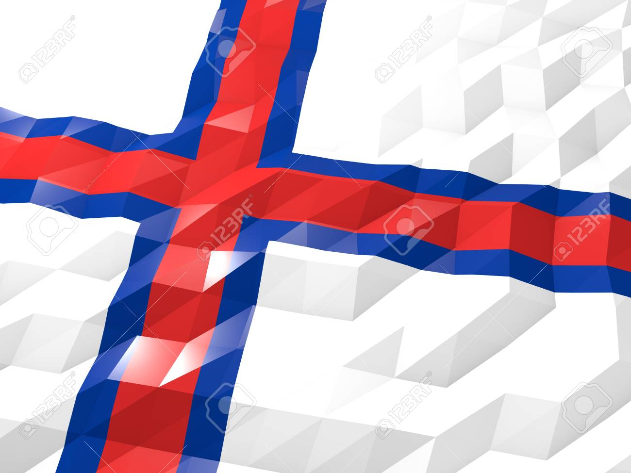 Flag Of Faroe Islands 3d Wallpaper Illustration National Symbol