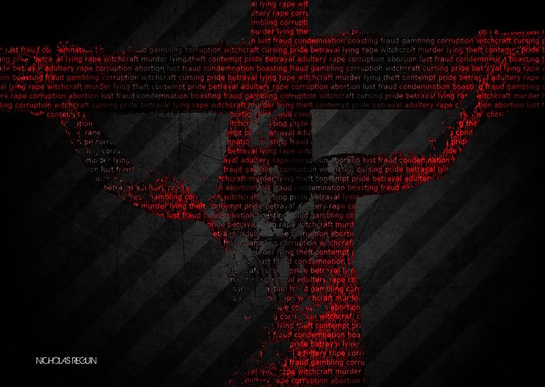 Jesus Crucifixion Sin Typography By Fbgnep