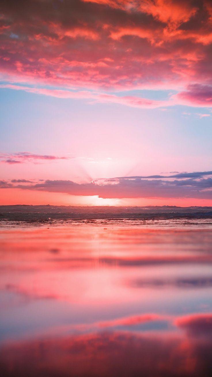 Pink sunset iPhone wallpaper Sunset iphone wallpaper Ocean