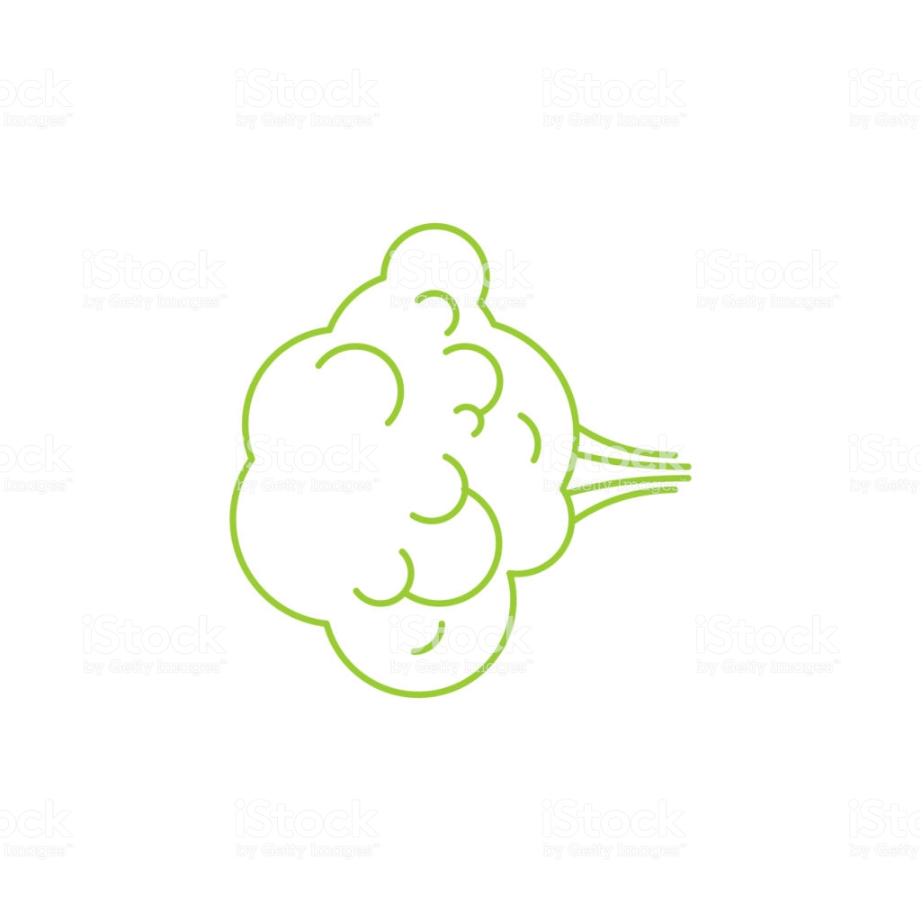 Fart Green Gas Isolated Farting Vector Texture Stock Illustration