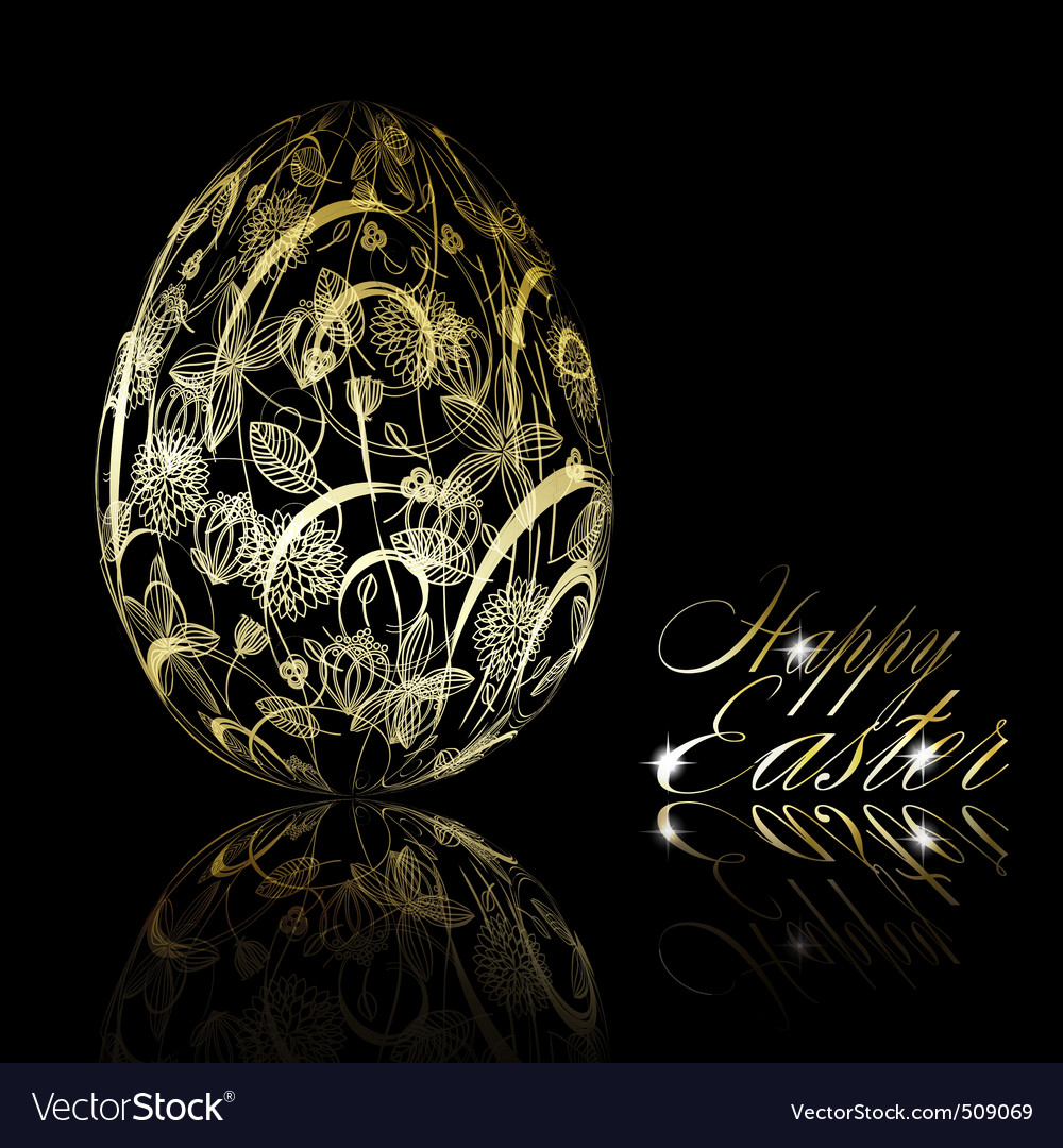 Abstract Golden Easter Egg Royalty Vector Image