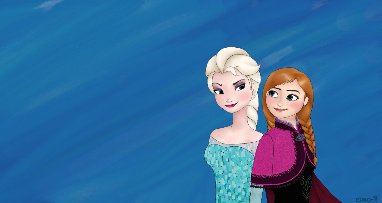 Elsa And Anna Desktop Wallpaper [F2U] by ciao 7 on