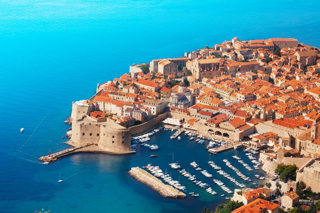 Croatia Houses Coast Marinas Motorboat From Above Dubrovnik Cities