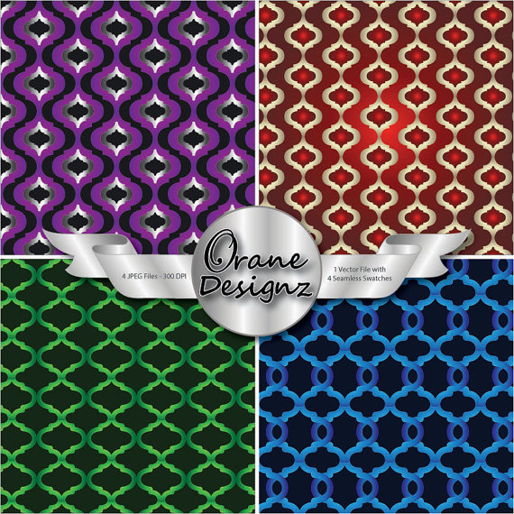 Metallic Moroccan Pattern For Background Surface Print Scrapbook