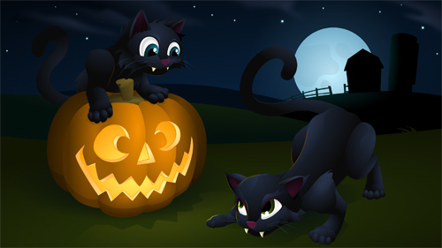 Halloween Desktop Wallpaper Kitties