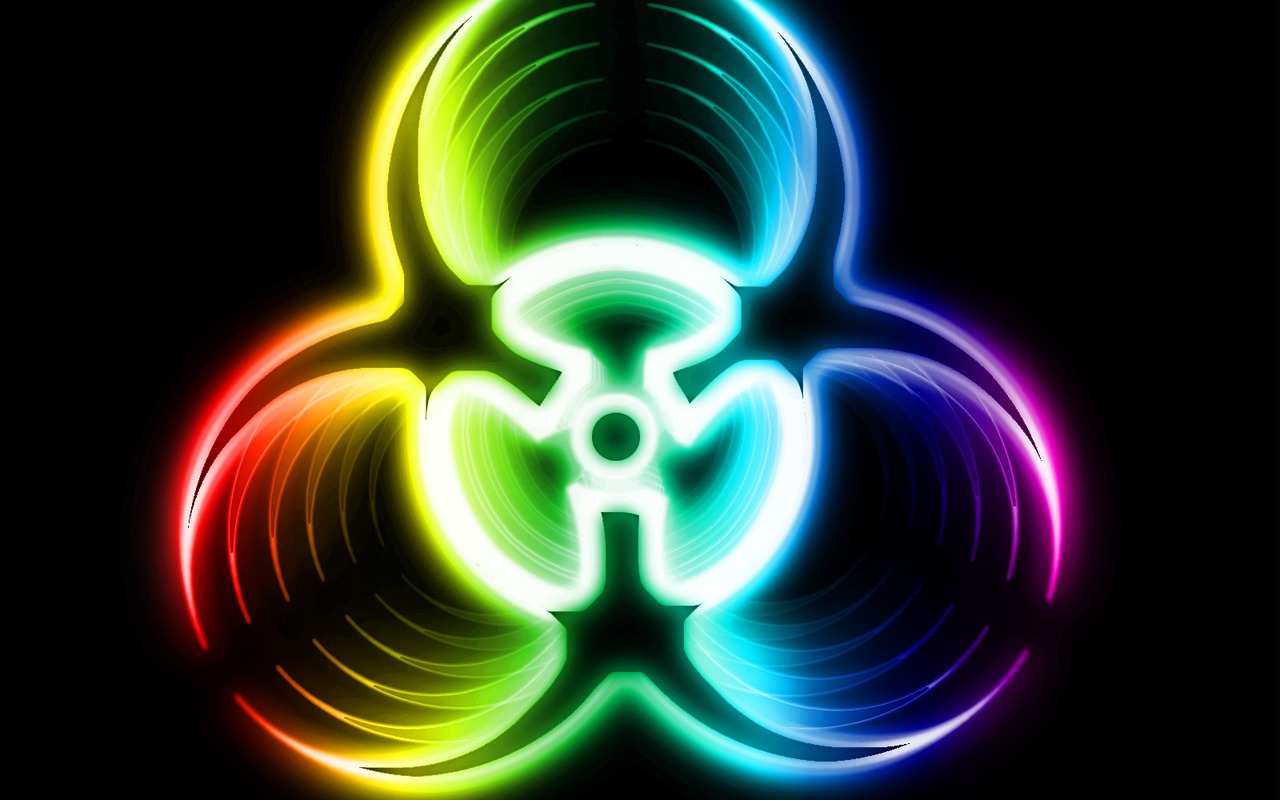 Neon Lamp Wallpaper Biohazard Rainbows