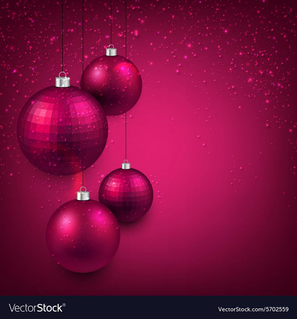 Background With Magenta Christmas Balls Royalty Vector