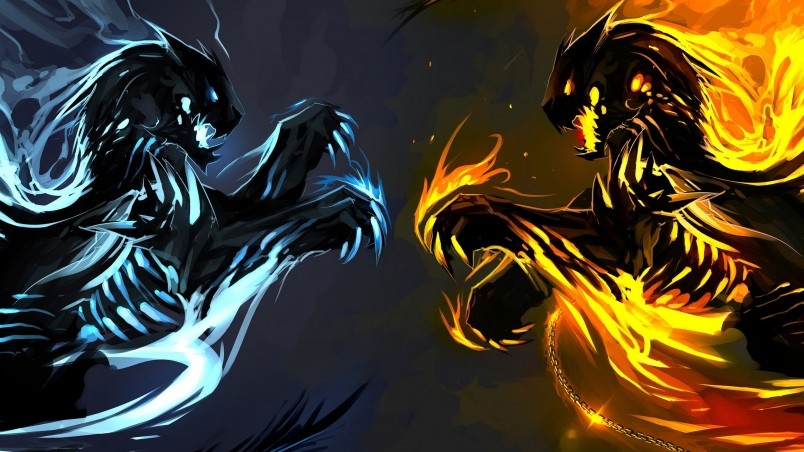 Ice And Fire Dragons HD Wallpaper Wallpaperfx
