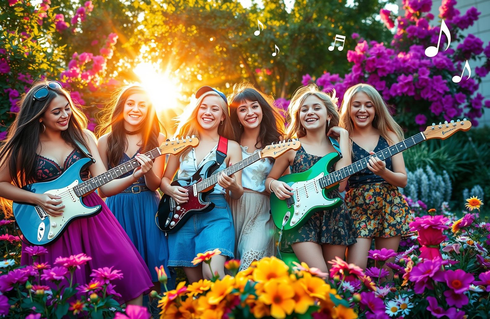 Guitar Girls Wallpaper
