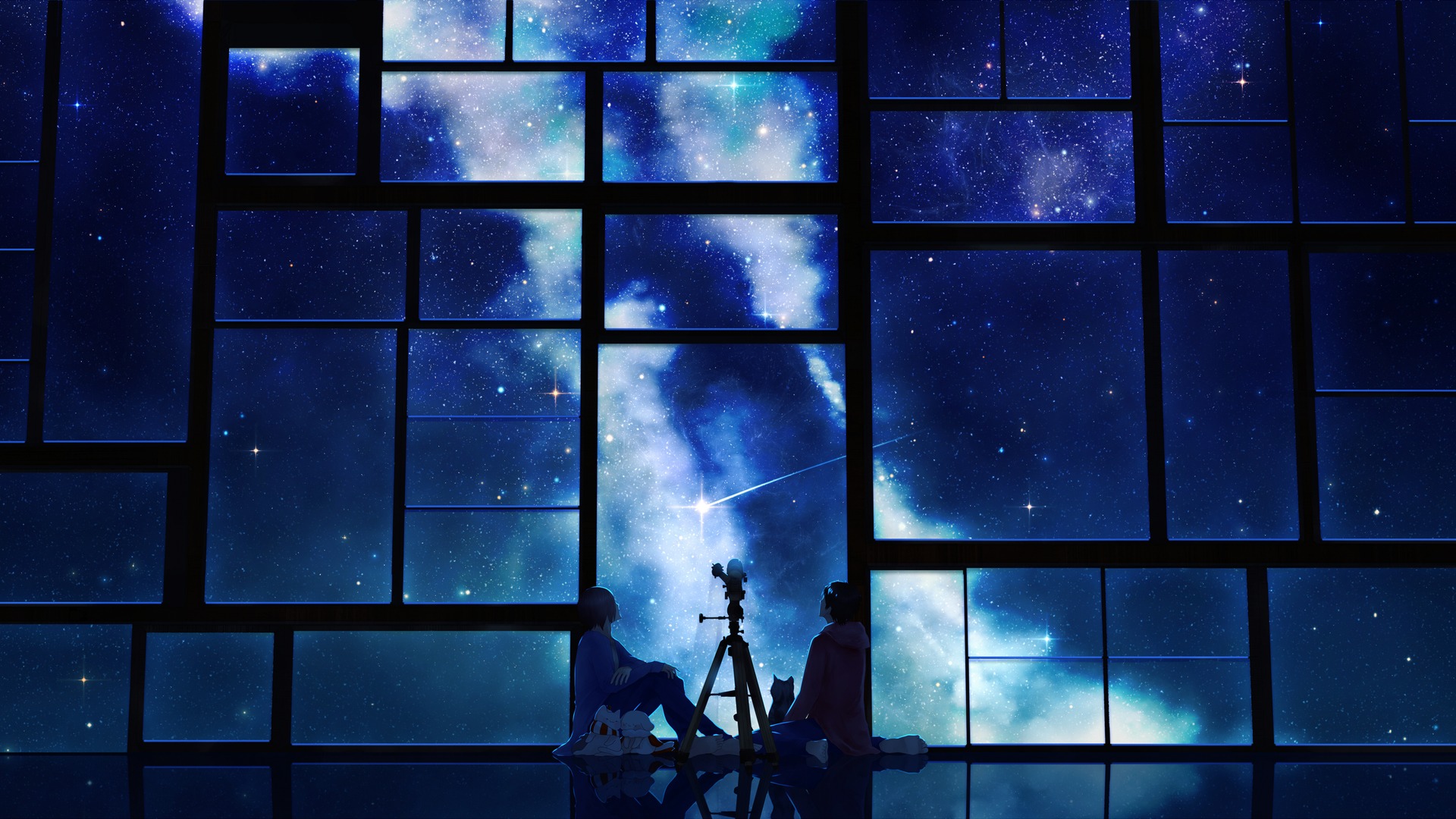 Wallpaper Tamagosho Sky Stars Telescope