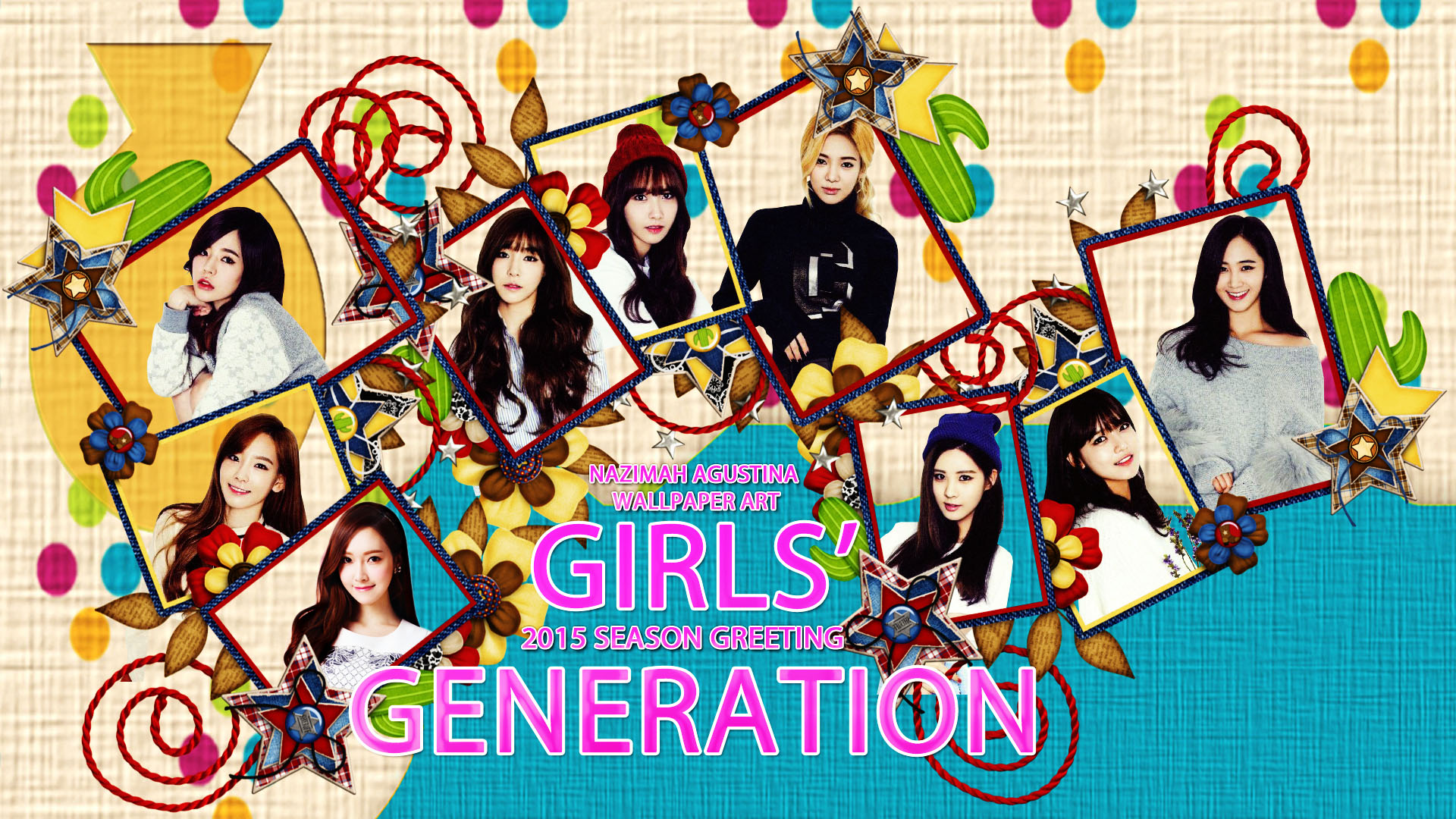 Girls Generation On Season Greeting Cute Frame Wallpaper
