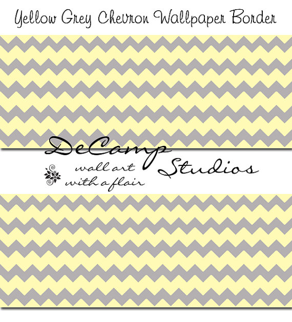 Free download YELLOW GREY GRAY Chevron Wallpaper Border Wall Decal Baby