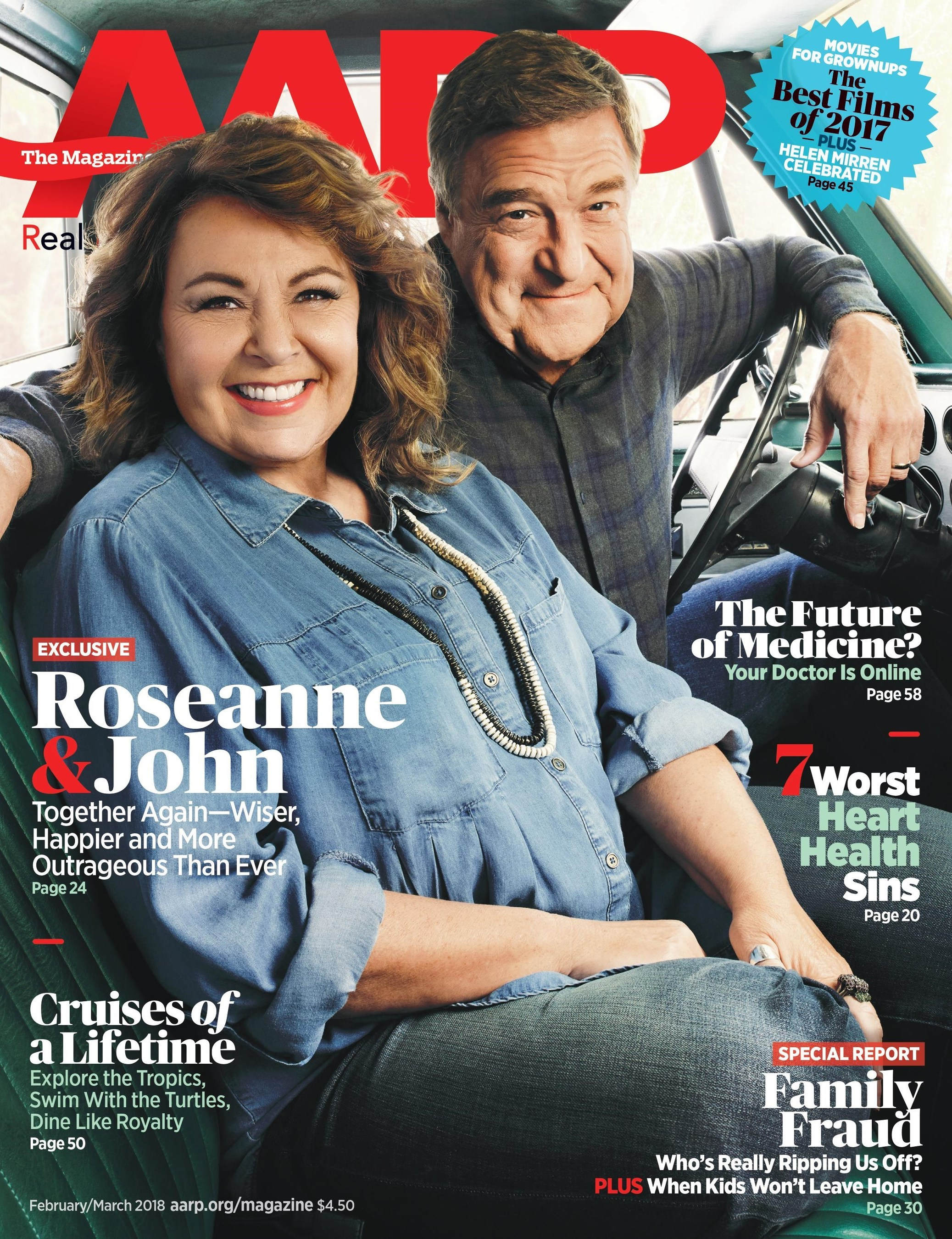 Roseanne Barr And John Goodman Aarp Cover
