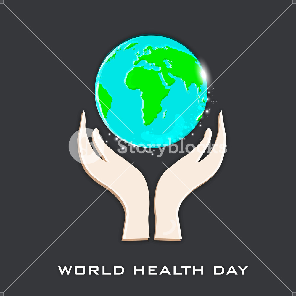 Abstract World Heath Day Concept With Human Hands Protected Globe
