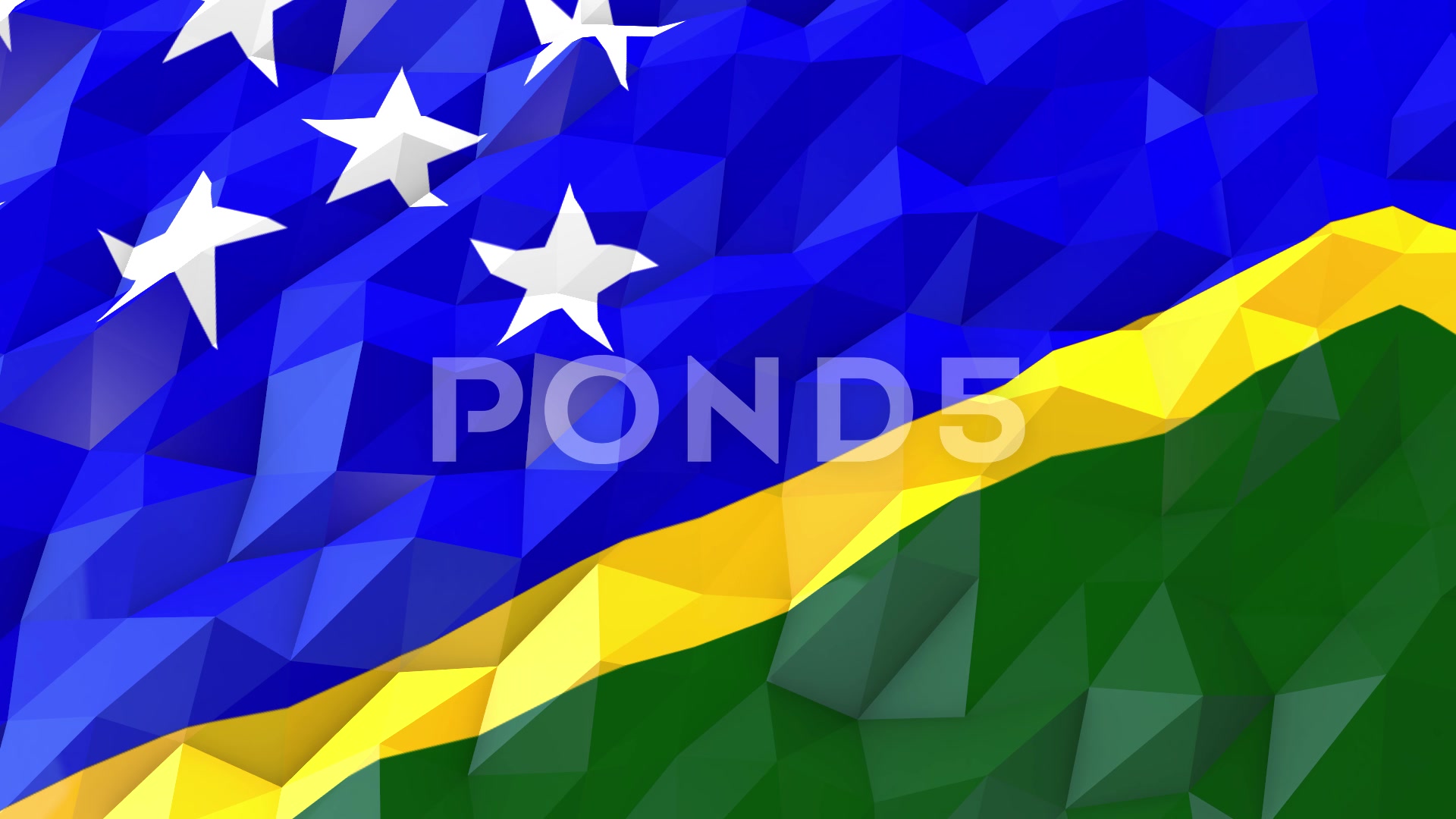 Flag Of Solomon Islands 3d Wallpaper Illustration Footage
