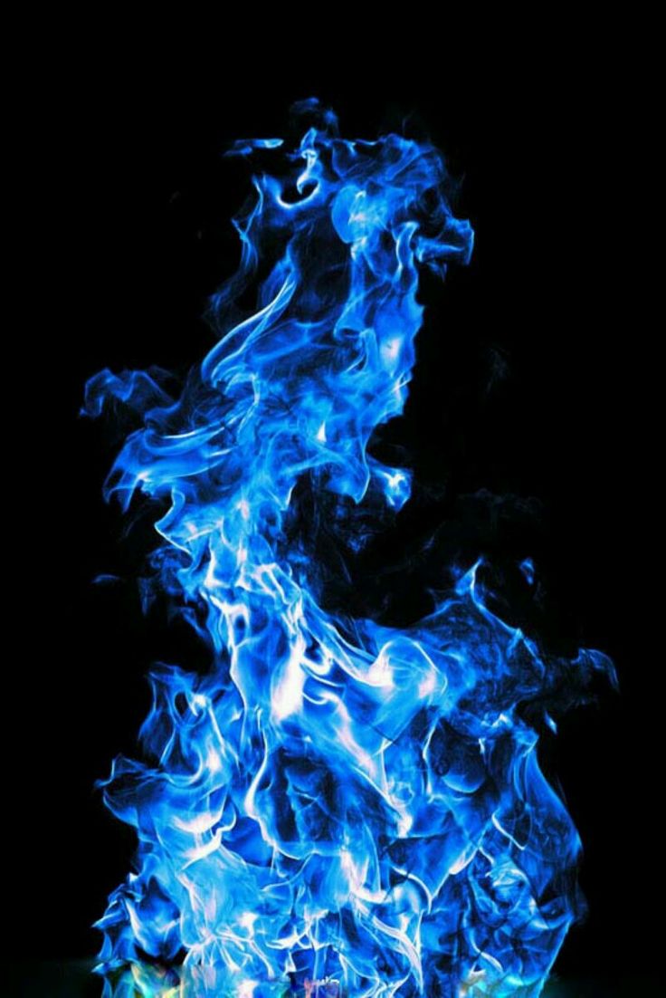 Blue Fire Flames White Background