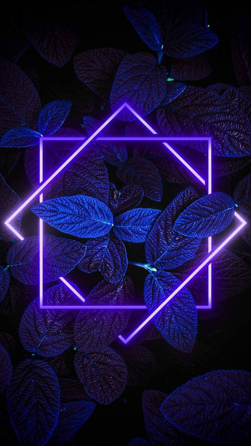 4k Neon iPhone Leaves With Lights Wallpaper