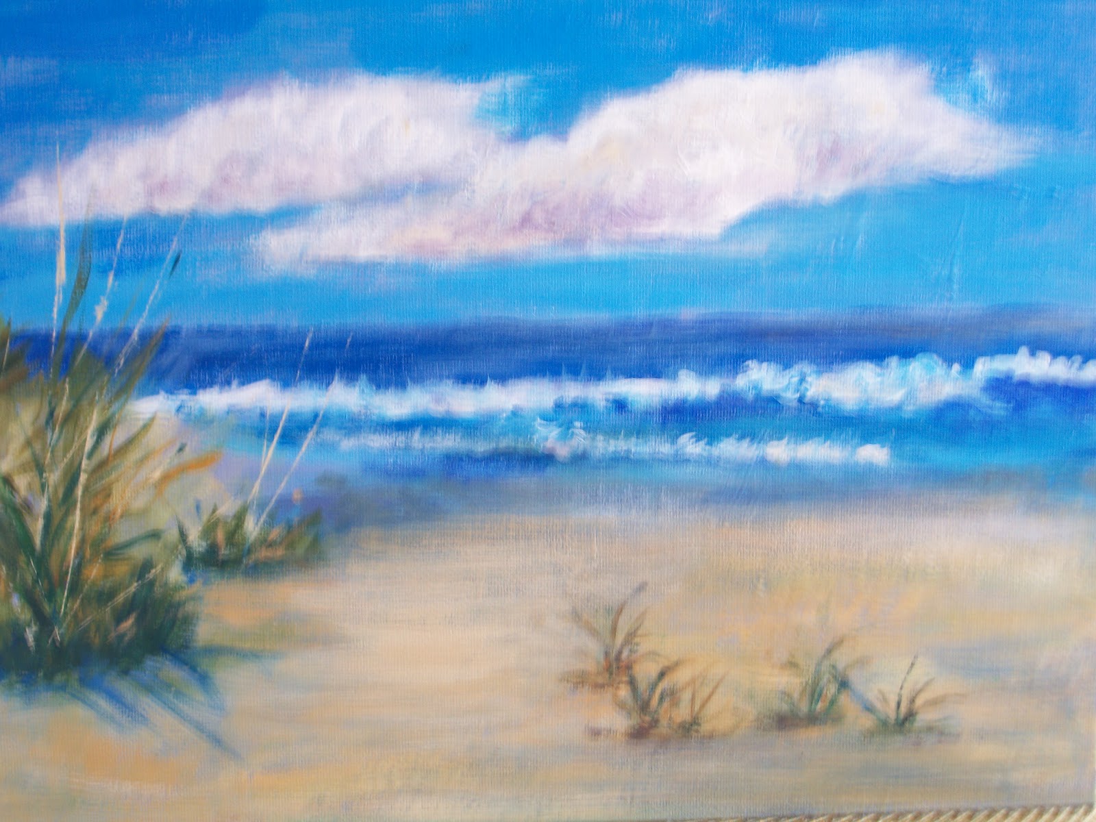 Madeline C Reilly Florida Beach Scene acrylic 9 x 12 canvas