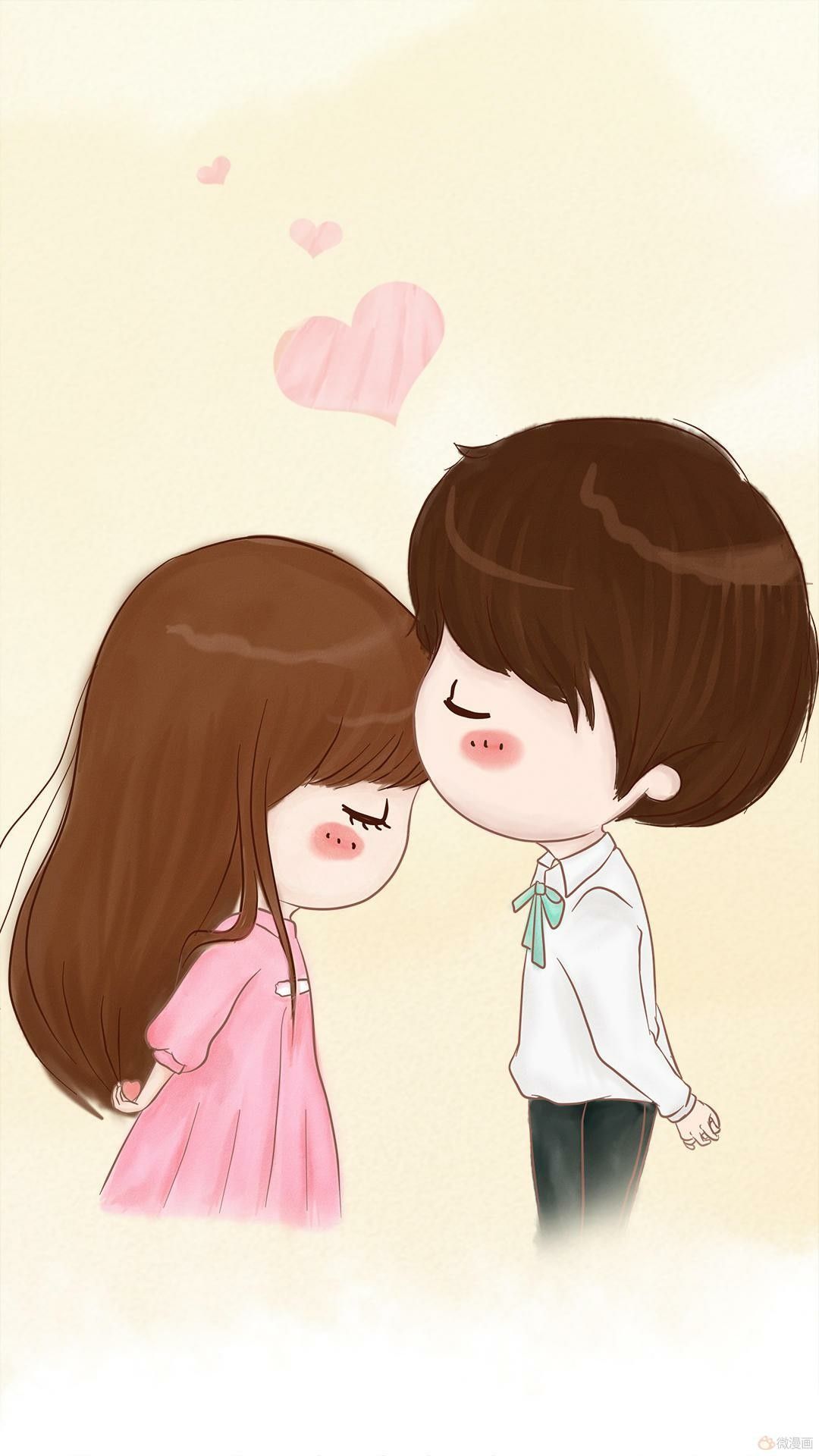 Cute Couple Cartoon Wallpaper On