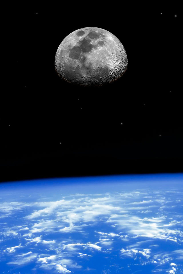 Earth and Moon iPhone Wallpaper HD