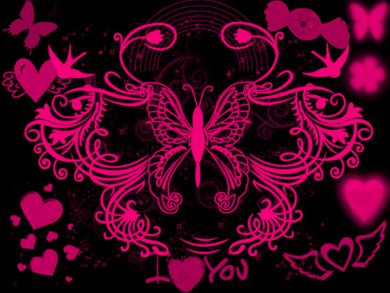 Black And Pink Wallpaper by angeldollyrockz on