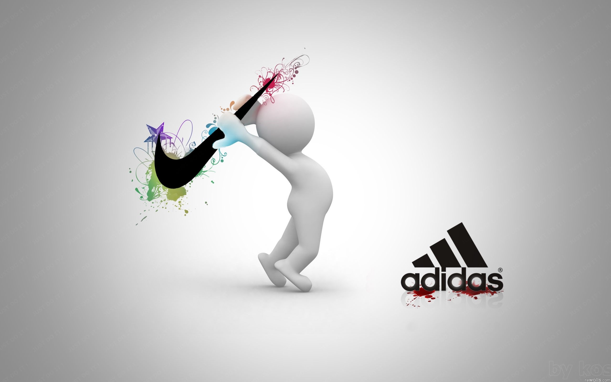 Logo Nike Adidas Creative Wallpaper