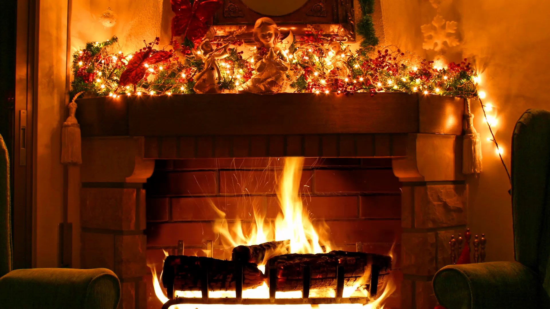 Fireplace Christmas Decoration Live Wallpaper