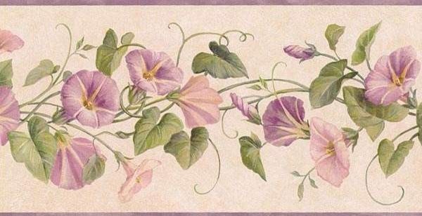 Lavender DW30083B Floral Wallpaper Border   Traditional   Wallpaper
