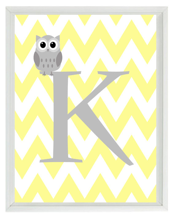 Chevron Background With Initial K Letter Art