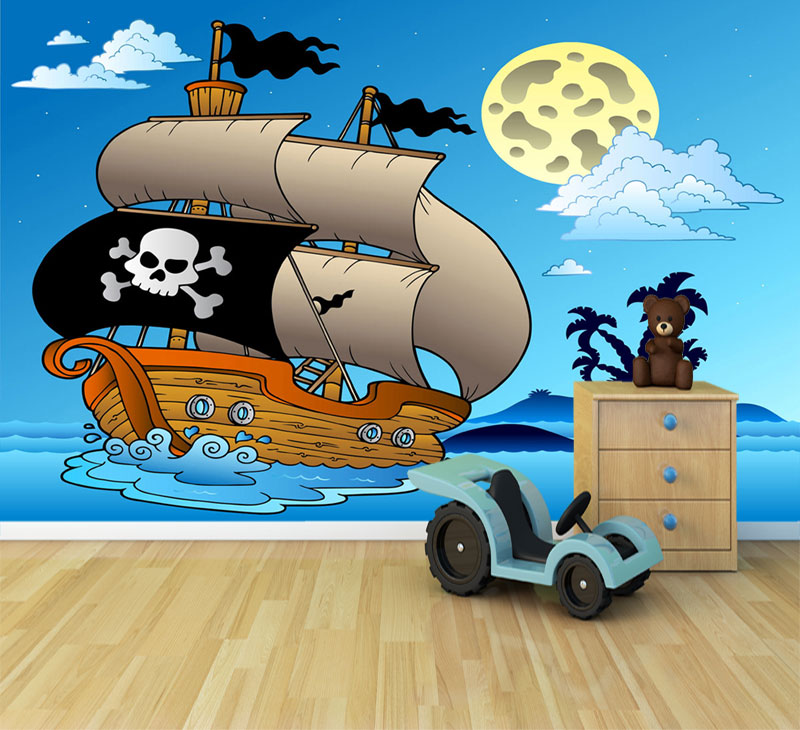 Pirate Ship Toys Wallpaper Wall Mural