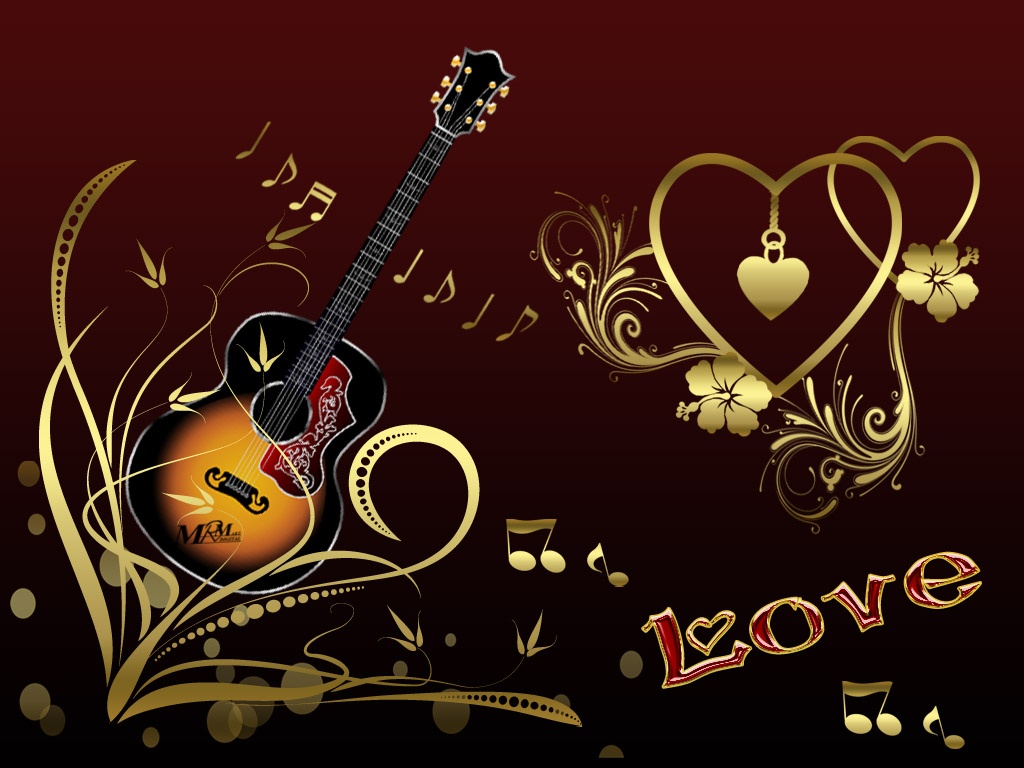 Free download 3D Music Love Wallpaper For PC in HD resolution