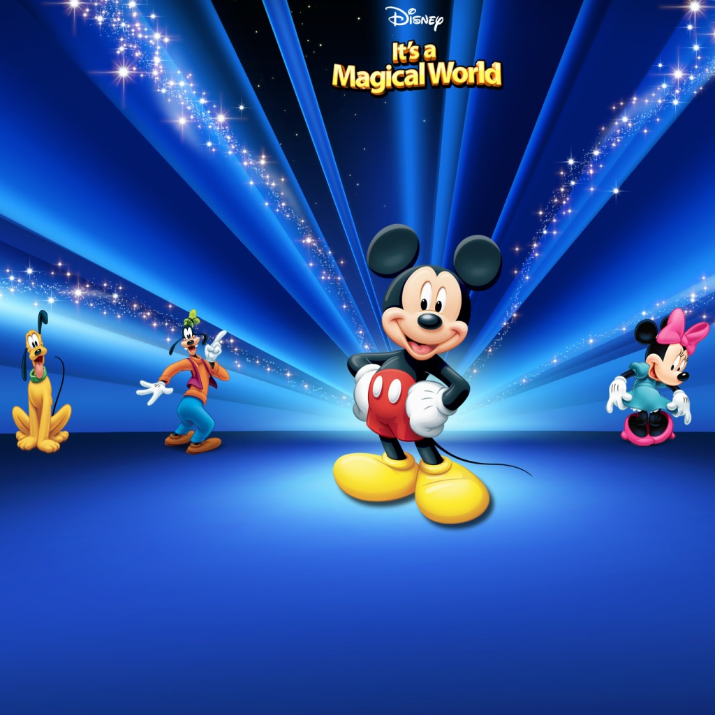 Disney Characters Dark Blue iPad Wallpaper Download iPhone