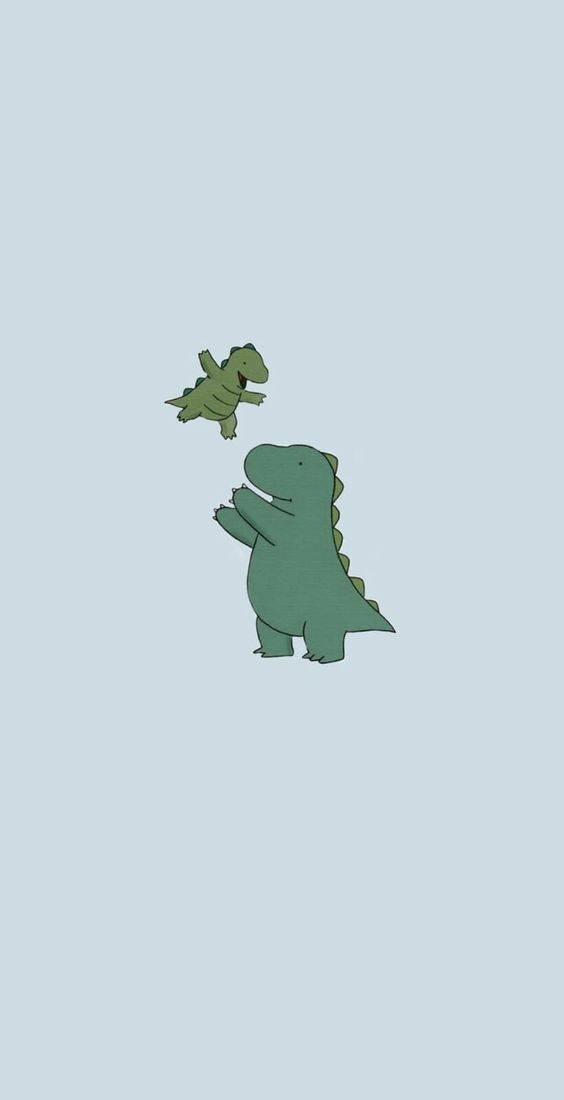 Cartoon Dinosaur Phone Wallpaper