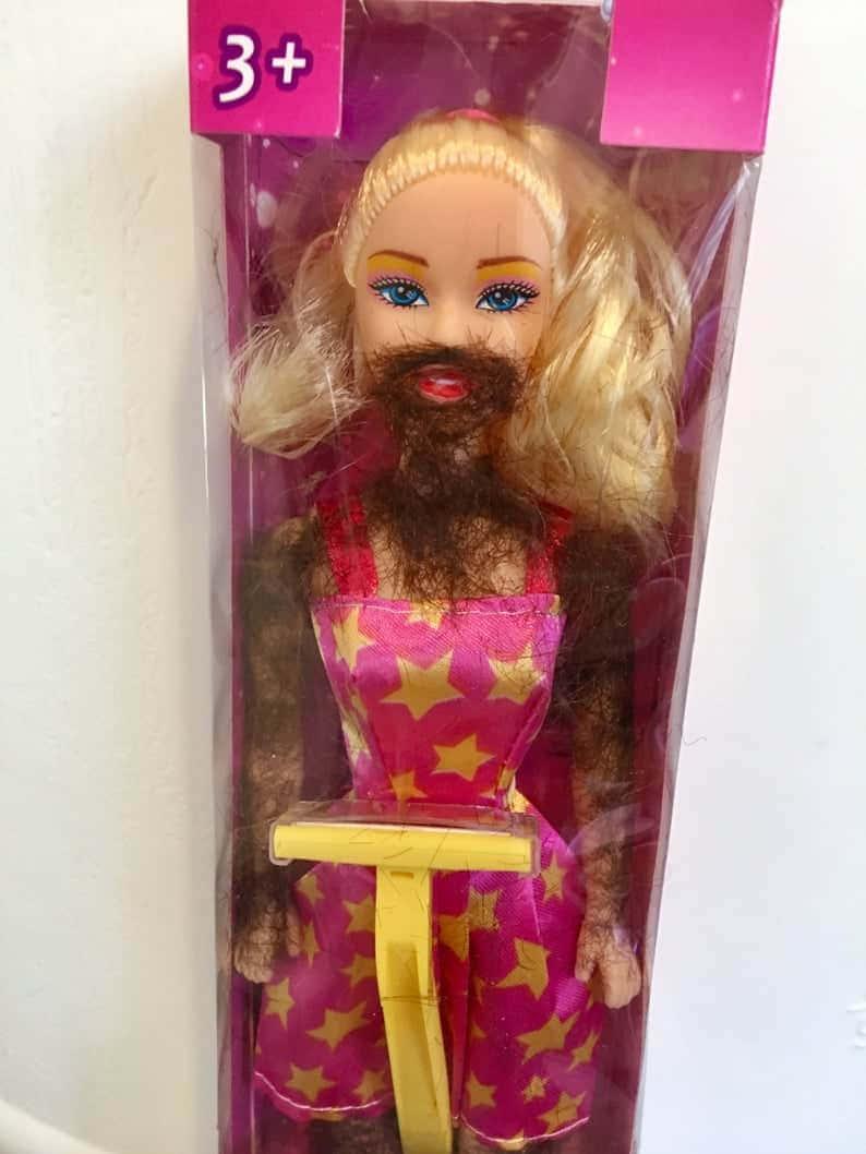 Funny Barbie Facial Hair Picture Wallpaper