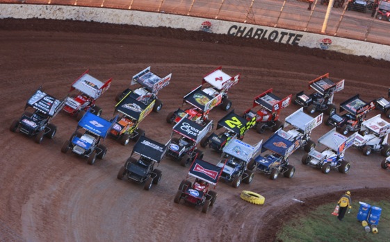 The World Of Outlaws Sprint Car Drivers Conduct Their Traditional Four