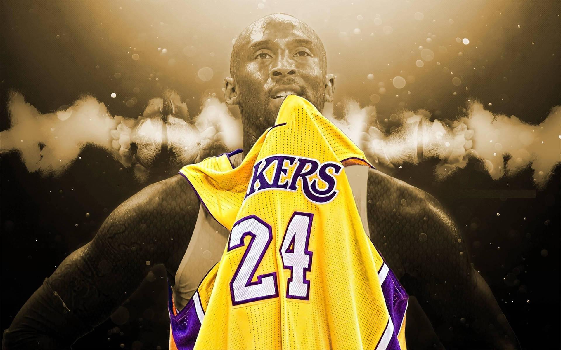 Kobe Bryant In His Lakers Jersey Wallpaper