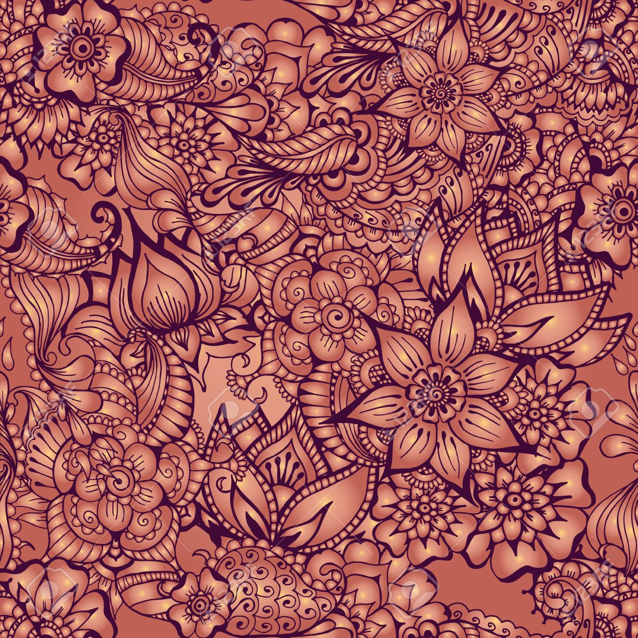 Pattern With Traditional Indian Ornamental Design Floral