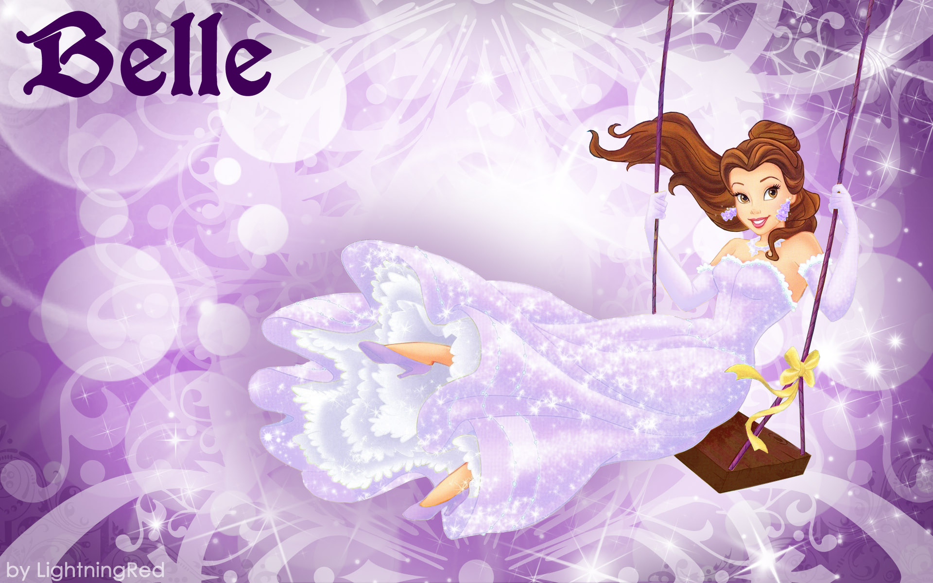 Purple Belle Wallpaper Disney Princess