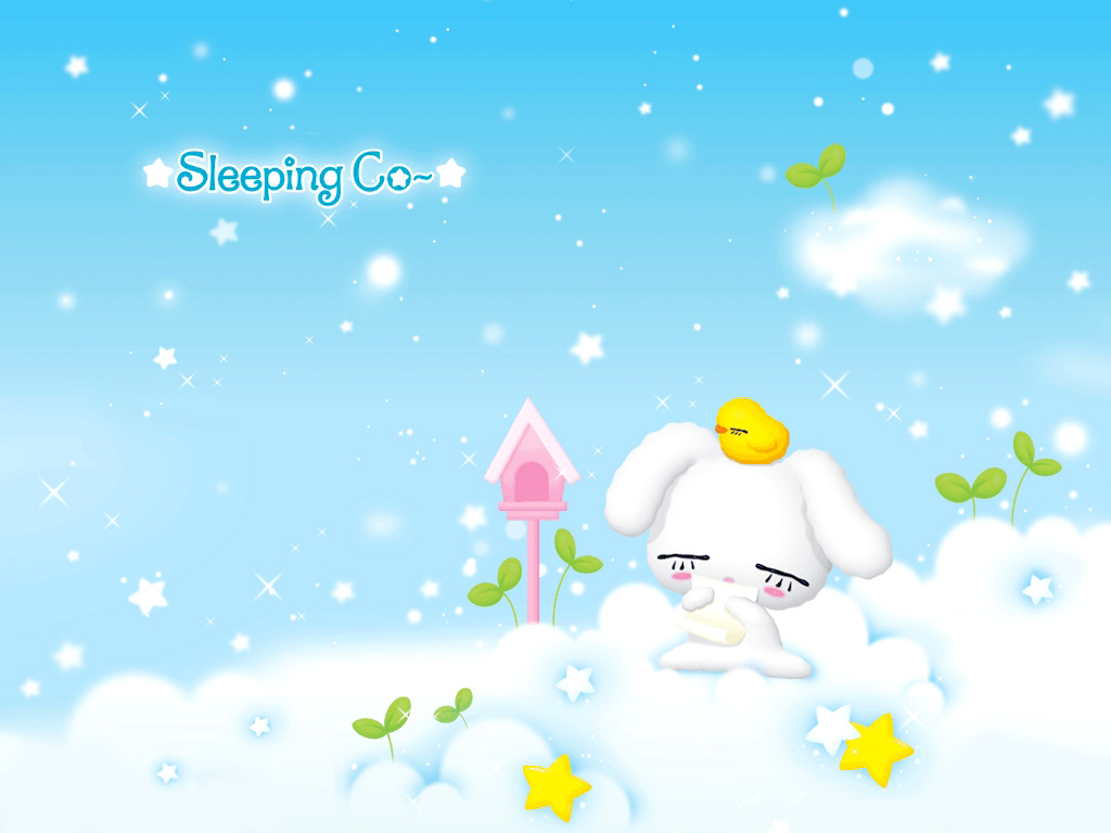 Sleeping Co Wallpaper Kawaii Bunny Background
