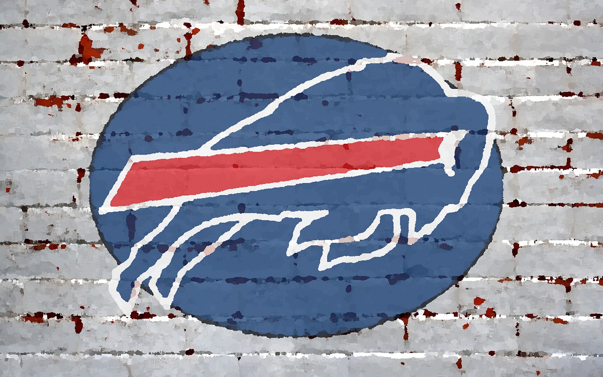 Brick Wallpaper Painted Logo Buffalo Bills